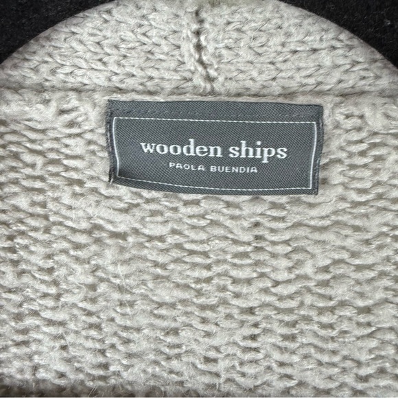Anthropologie Wooden Ships gray open knit sweater M/L - Picture 3 of 6